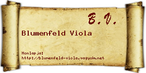 Blumenfeld Viola névjegykártya